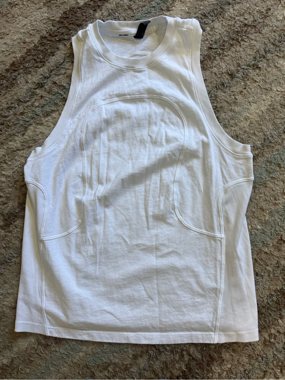 lululemon athletica White Ribbed Crewneck Tank
